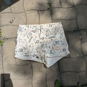 Simons Cream and Blue High Waist Shorts